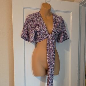 Better Be Multicolor Tie-Front Blouse